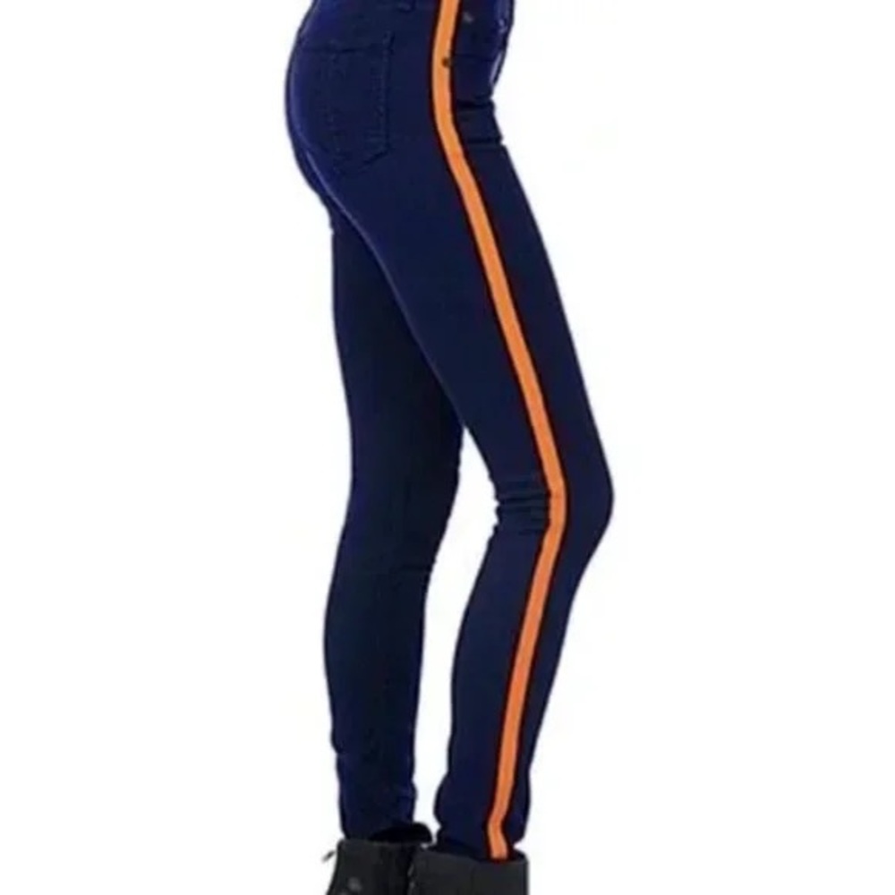 The Limited Curvy Low-Rise Jeans Blue Orange Stripe 6
